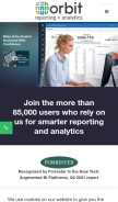 How orbitanalytics.com looks like on a mobile device such as an iPhone.
