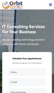 How orbitinfotech.com looks like on a mobile device such as an iPhone.