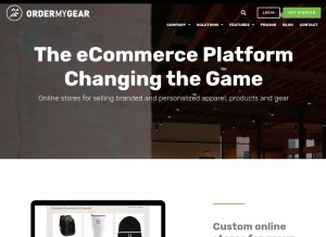 How ordermygear.com looks like on a tablet such as an iPad.