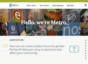 How oregonmetro.gov looks like on a tablet such as an iPad.