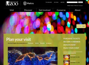 How oregonzoo.org looks like on a tablet such as an iPad.