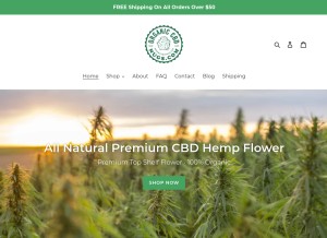 How organiccbdnugs.com looks like on a tablet such as an iPad.