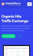 How organichits.co looks like on a mobile device such as an iPhone.