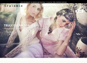 How orglamix.com looks like on a tablet such as an iPad.