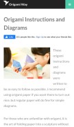 How origamiway.com looks like on a mobile device such as an iPhone.