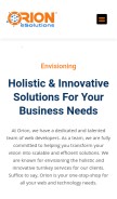 How orionesolutions.com looks like on a mobile device such as an iPhone.