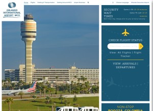How orlandoairports.net looks like on a tablet such as an iPad.