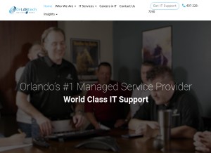How orlantech.com looks like on a tablet such as an iPad.