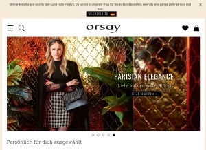 How orsay.com looks like on a tablet such as an iPad.