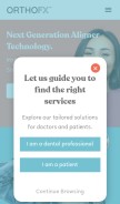 How orthofx.com looks like on a mobile device such as an iPhone.