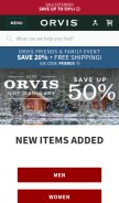How orvis.com looks like on a mobile device such as an iPhone.
