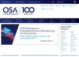 How osa.org looks like on a tablet such as an iPad.