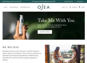 How oseamalibu.com looks like on a tablet such as an iPad.