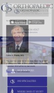 How osiortho.com looks like on a mobile device such as an iPhone.