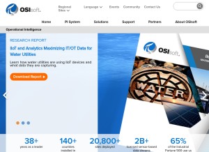How osisoft.com looks like on a tablet such as an iPad.