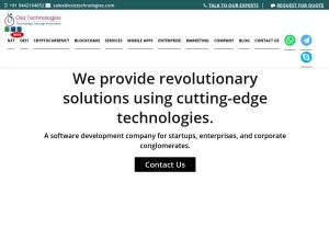 How osiztechnologies.com looks like on a tablet such as an iPad.