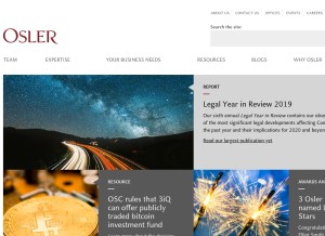 How osler.com looks like on a tablet such as an iPad.
