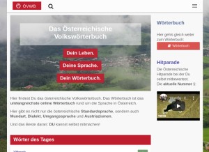How ostarrichi.org looks like on a tablet such as an iPad.