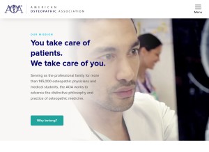 How osteopathic.org looks like on a tablet such as an iPad.