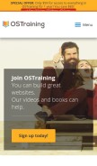 How ostraining.com looks like on a mobile device such as an iPhone.