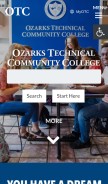 How otc.edu looks like on a mobile device such as an iPhone.