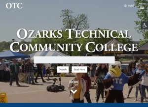 How otc.edu looks like on a tablet such as an iPad.
