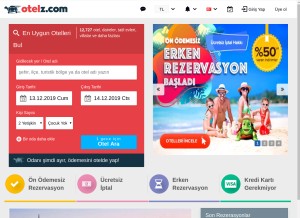 How otelz.com looks like on a tablet such as an iPad.