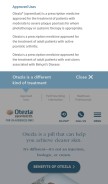 How otezla.com looks like on a mobile device such as an iPhone.
