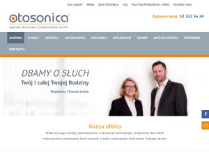 How otosonica.pl looks like on a tablet such as an iPad.