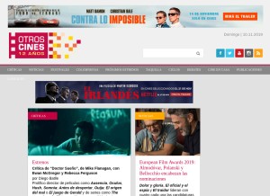 How otroscines.com looks like on a tablet such as an iPad.