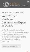 How ottawacircumcision.com looks like on a mobile device such as an iPhone.