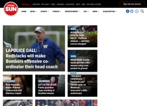 How ottawasun.com looks like on a tablet such as an iPad.