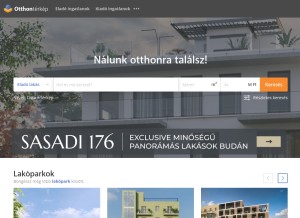 How otthonterkep.hu looks like on a tablet such as an iPad.