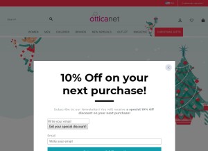 How otticanet.com looks like on a tablet such as an iPad.