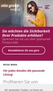 How ottogroup.media looks like on a mobile device such as an iPhone.