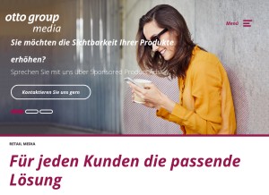 How ottogroup.media looks like on a tablet such as an iPad.