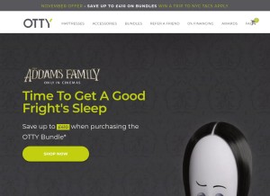 How otty.com looks like on a tablet such as an iPad.