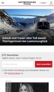 How otz.de looks like on a mobile device such as an iPhone.