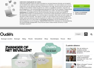 How oudersvannu.nl looks like on a tablet such as an iPad.