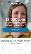 How ouestjob.com looks like on a mobile device such as an iPhone.