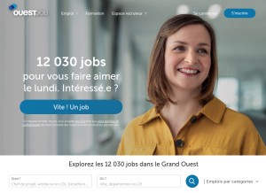 How ouestjob.com looks like on a tablet such as an iPad.