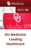 How oumedicine.com looks like on a mobile device such as an iPhone.