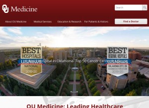How oumedicine.com looks like on a tablet such as an iPad.