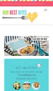How ourbestbites.com looks like on a mobile device such as an iPhone.