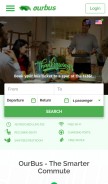 How ourbus.com looks like on a mobile device such as an iPhone.