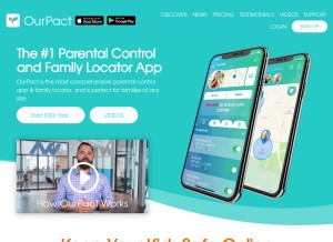 How ourpact.com looks like on a tablet such as an iPad.