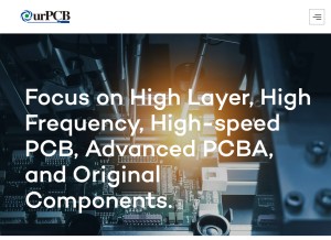 How ourpcb.com looks like on a tablet such as an iPad.