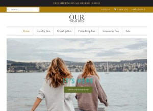 How ourwishbox.com looks like on a tablet such as an iPad.