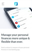 How outbankapp.com looks like on a mobile device such as an iPhone.