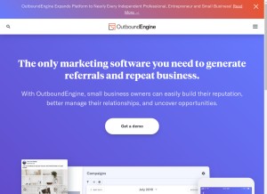 How outboundengine.com looks like on a tablet such as an iPad.